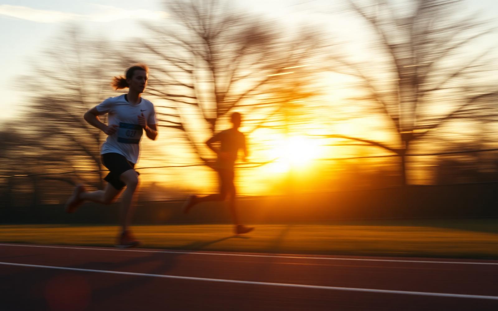 Athlete sprinting on a treadmill beside a stationary bike